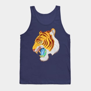 Golden tiger head Tank Top